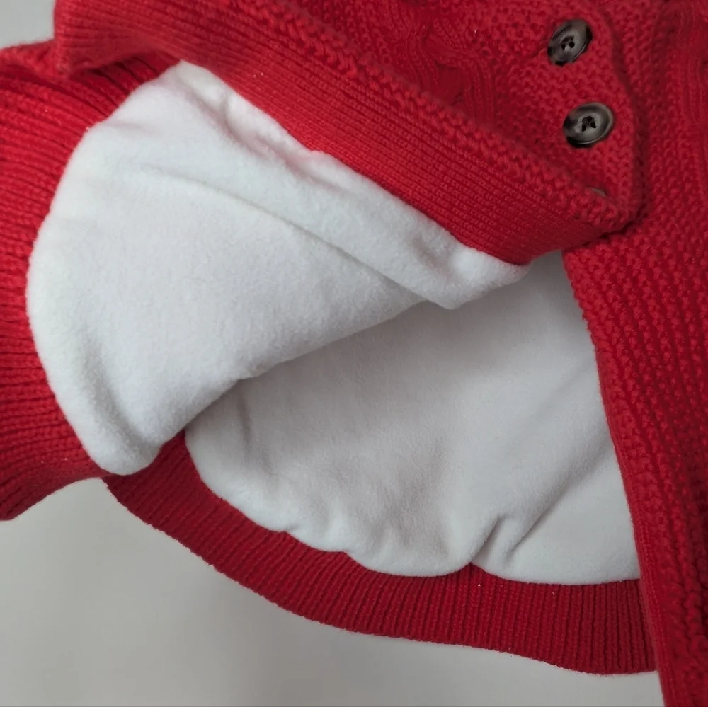 Carter's Red Fleece Lined Hooded Cape Sweater 3m